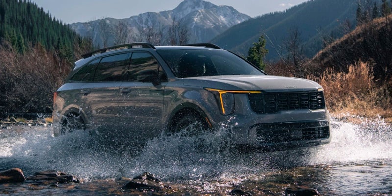 A 2024 Kia Sorento fording a river near Hayward, CA