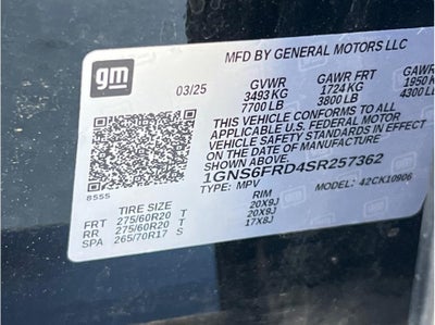 2025 Chevrolet Suburban Premier Sport Utility 4D