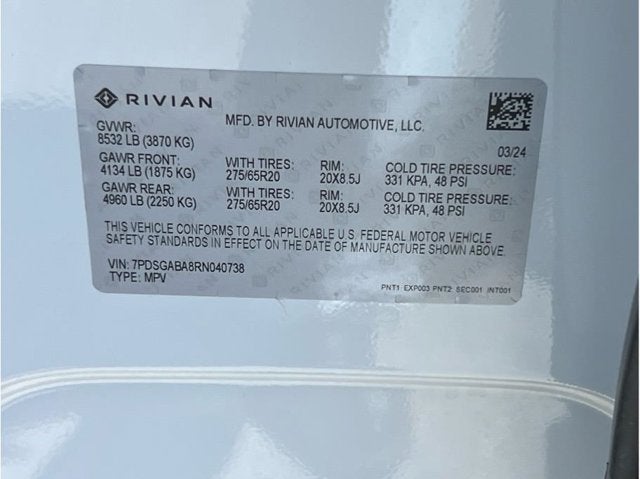 2024 Rivian R1S Quad Large Sport Utility 4D